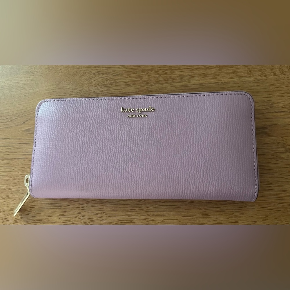NWOT Kate Spade Light Purple Zip Around Leather Wallet